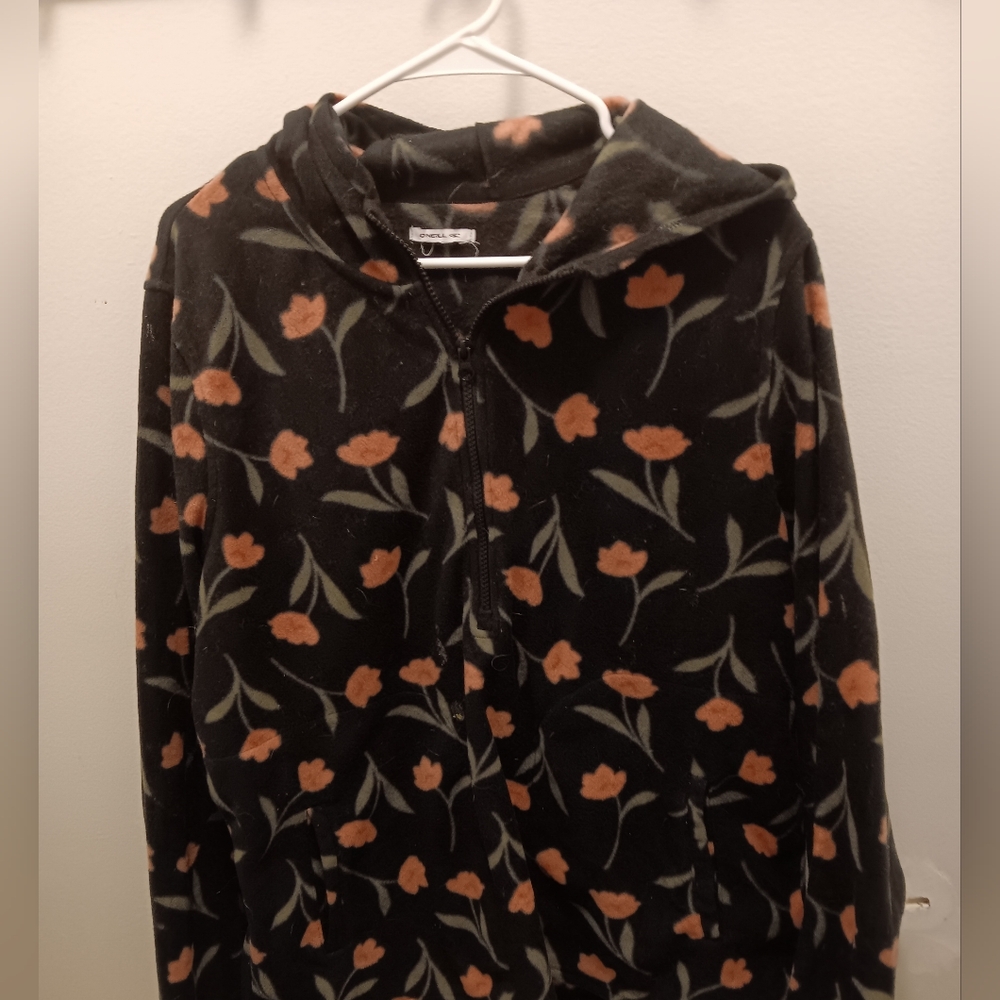 O'Neill Black and Orange Floral Sweater